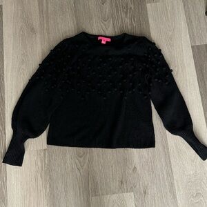 Lilly Pulitzer Neuve Black Puffy Sleeves Sweater